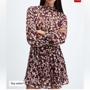 MNG Floral Long Sleeve Mini Dress